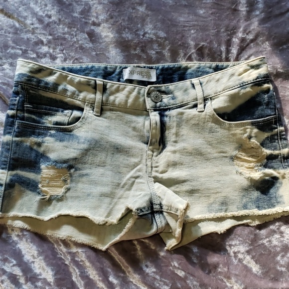 Express Pants - Express womens distressed pale denim shorts size 2